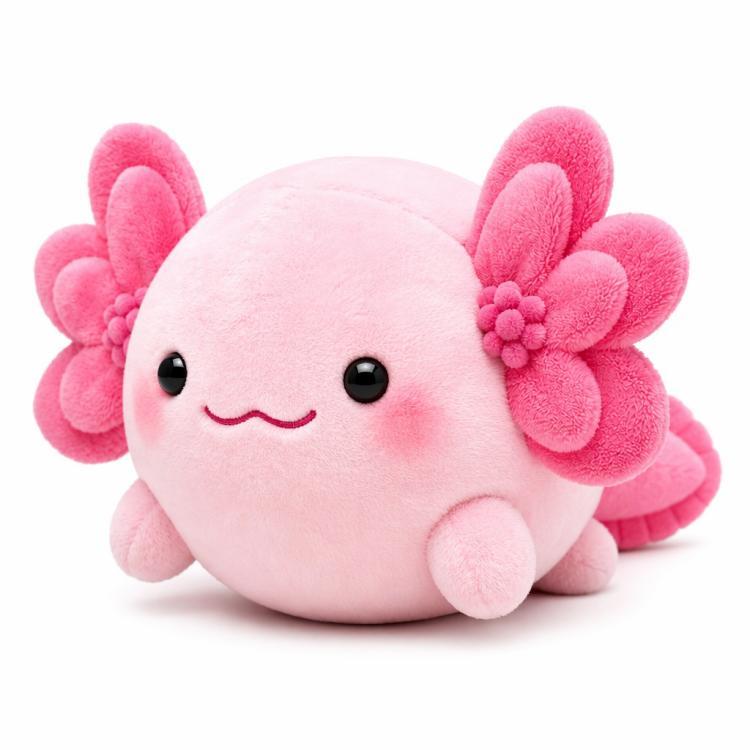 Plyšová hračka Axolotl v geometrickém stylu