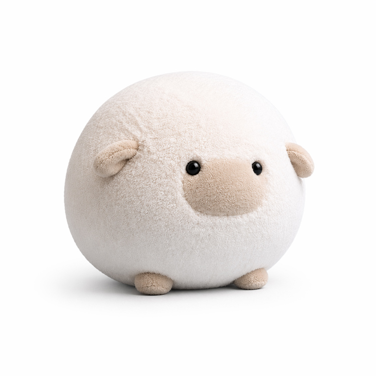 Kulatá ovčí plyšová hračka ve stylu marshmallow